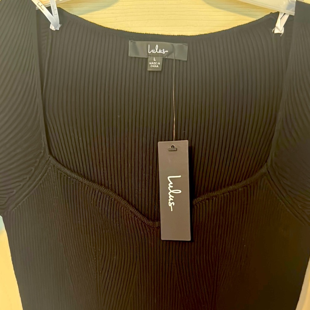 Lulus Black Ribbed Dress